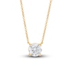 Thumbnail Image 0 of Lab-Created Diamond Solitaire Necklace 1-1/2 ct tw Round 14K Yellow Gold 19" (SI2/F)