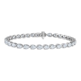 Vera Wang WISH Lab-Created Diamond Tennis Bracelet 6-1/2 ct tw Pear 14K White Gold 7&quot;