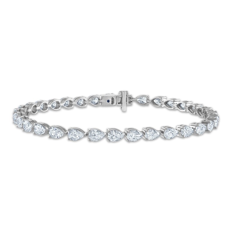 Main Image 1 of Vera Wang WISH Lab-Created Diamond Tennis Bracelet 6-1/2 ct tw Pear 14K White Gold 7&quot;
