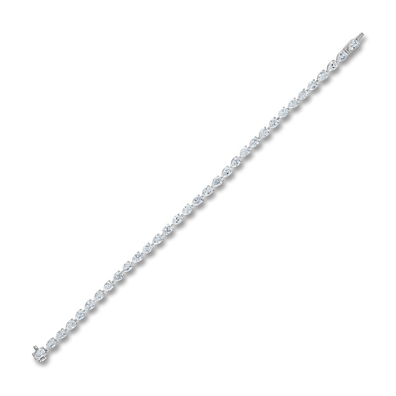 Main Image 2 of Vera Wang WISH Lab-Created Diamond Tennis Bracelet 6-1/2 ct tw Pear 14K White Gold 7&quot;