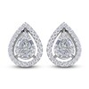 Thumbnail Image 1 of Diamond Stud Earrings 3/4 ct tw Pear/Round /Baguette 14K White Gold