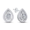 Thumbnail Image 2 of Diamond Stud Earrings 3/4 ct tw Pear/Round /Baguette 14K White Gold