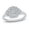 Thumbnail Image 1 of Diamond Milgrain Floral Ring 1/5 ct tw Round 14K White Gold