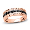 Thumbnail Image 0 of Men's Natural Black Sapphire Wedding Band 14K Rose Gold 8.0mm