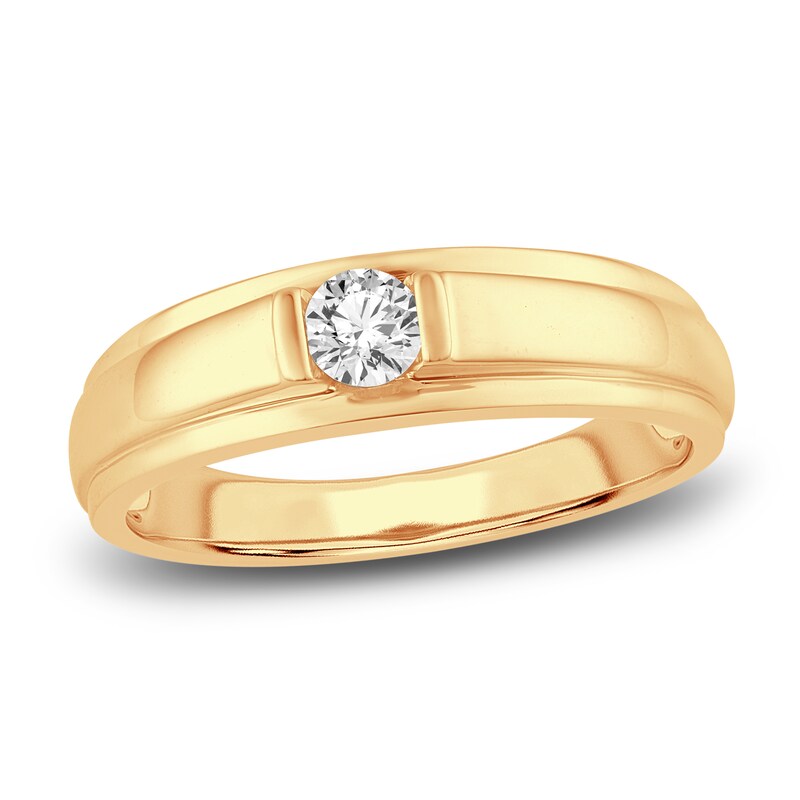 Men's Diamond Wedding Band 1/4 ct tw Round 14K Yellow Gold (I/I1)