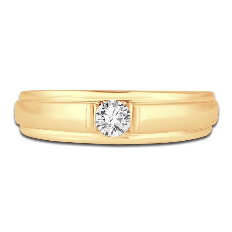 Men's Diamond Wedding Band 1/4 ct tw Round 14K Yellow Gold (I/I1)