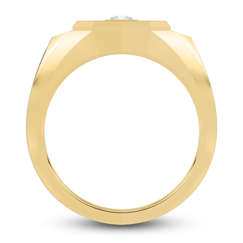 Men's Natural Onyx Ring 1/6 ct tw Diamonds 14K Yellow Gold