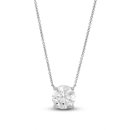 Lab-Grown Diamond Solitaire Necklace 5 ct tw Round 14K White Gold 19" (SI2/F)
