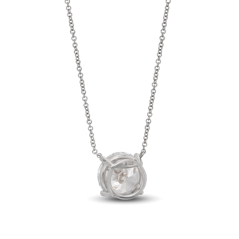 Main Image 3 of Lab-Grown Diamond Solitaire Necklace 5 ct tw Round 14K White Gold 19" (SI2/F)