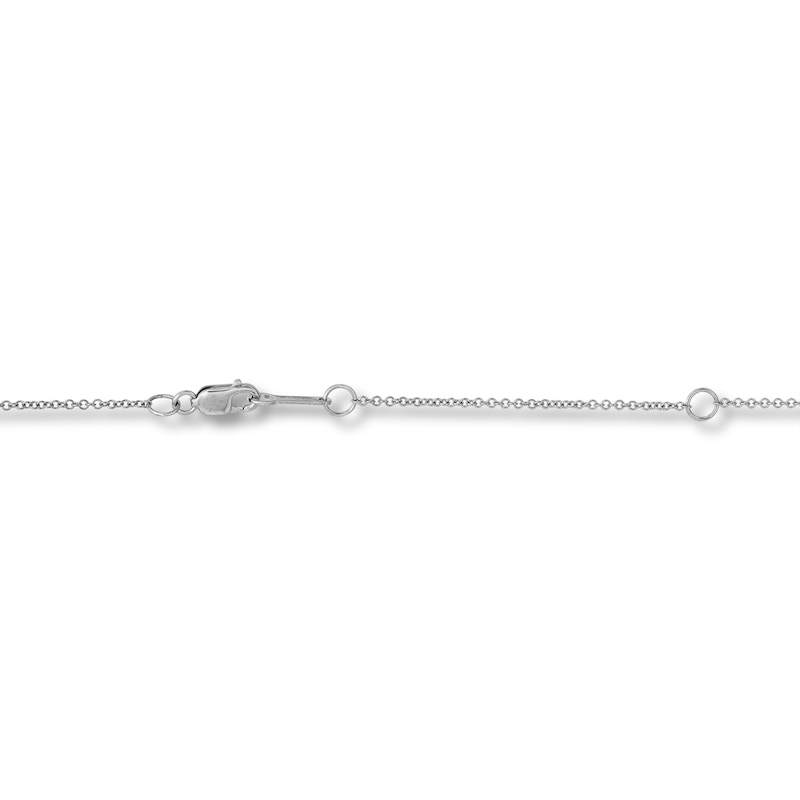 Main Image 4 of Lab-Grown Diamond Solitaire Necklace 5 ct tw Round 14K White Gold 19" (SI2/F)