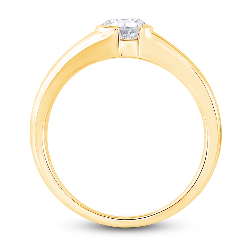 Main Image 3 of Diamond Solitaire Engagement Ring 1/2 ct tw Round 14K Yellow Gold (I/SI2)