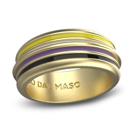 Marco Dal Maso Acies Wide Non-Binary Pride Ring Multi-Colored Enamel 14K Yellow Gold
