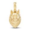 Thumbnail Image 1 of LUSSO by Italia D'Oro Men's Solid Wolf Charm 14K Yellow Gold