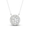 Thumbnail Image 0 of Lab-Created Diamond Halo Necklace 1-1/8 ct tw 14K White Gold 18"