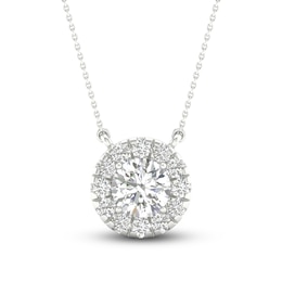 Jared Signature Lab-Grown Diamond Halo Necklace 1-1/8 ct tw 14K White Gold 18"