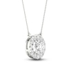 Thumbnail Image 1 of Lab-Created Diamond Halo Necklace 1-1/8 ct tw 14K White Gold 18"