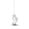 Thumbnail Image 2 of Lab-Grown Diamond Halo Necklace 1-1/8 ct tw 14K White Gold 18"