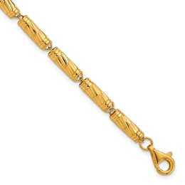 High-Polish Bamboo Chain Necklace 24K Yellow Gold 18" 4.0mm
