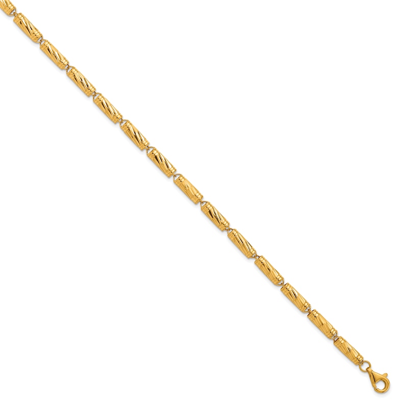 Main Image 2 of High-Polish Bamboo Chain Necklace 24K Yellow Gold 18" 4.0mm