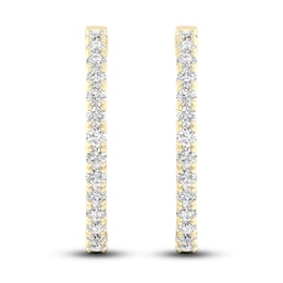 Lab-Grown Diamond Hoop Earrings 1-1/2 ct tw 14K Yellow Gold