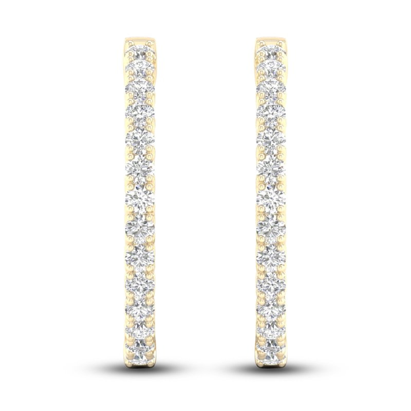 Lab-Created Diamond Hoop Earrings 1-1/2 ct tw 14K Yellow Gold