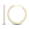 Thumbnail Image 3 of Lab-Grown Diamond Hoop Earrings 1-1/2 ct tw 14K Yellow Gold