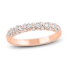 Thumbnail Image 2 of Baguette & Round-Cut Diamond Double Halo Bridal Set 7/8 ct tw 14K Rose Gold