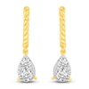 Thumbnail Image 3 of Diamond Huggie Dangle Earrings 1 ct tw 14K Yellow Gold
