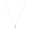 Thumbnail Image 4 of Baguette-Cut Natural Aquamarine & Diamond Necklace 1/20 ct tw 14K White Gold 18"