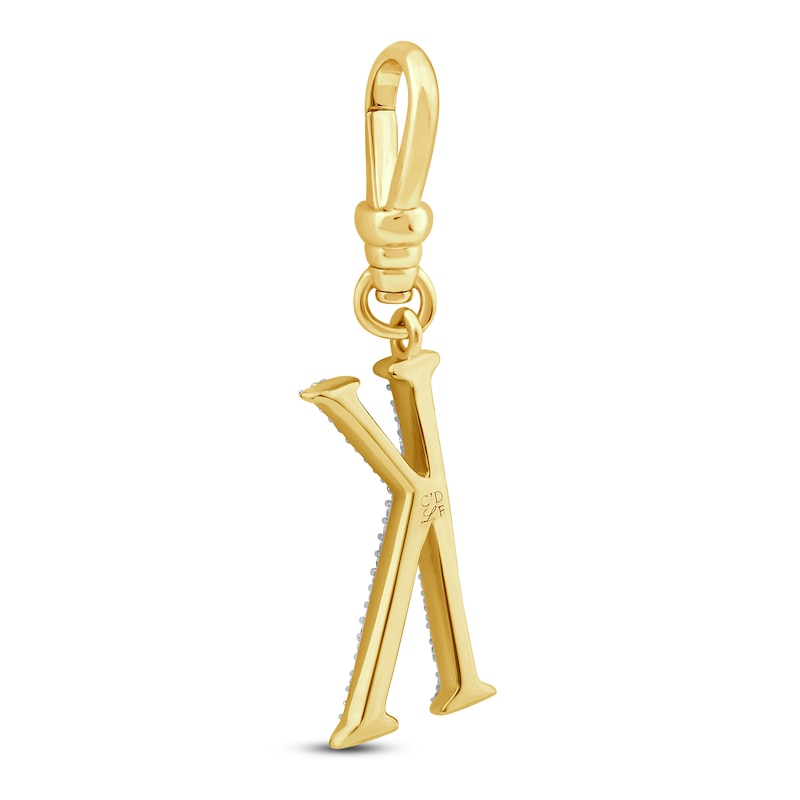 Main Image 2 of Charm'd by Lulu Frost Diamond Letter K Charm 1/10 ct tw Pavé Round 10K Yellow Gold