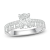 Thumbnail Image 0 of Oval, Baguette & Round-Cut Diamond Engagement Ring 1 ct tw 14K White Gold