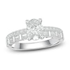 Thumbnail Image 1 of Oval, Baguette & Round-Cut Diamond Engagement Ring 1 ct tw 14K White Gold