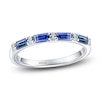 Thumbnail Image 1 of Kirk Kara Natural Blue Sapphire & Diamond Wedding Band 1/20 ct tw 18K White Gold