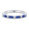 Thumbnail Image 1 of Kirk Kara Natural Blue Sapphire & Diamond Wedding Band 1/20 ct tw 18K White Gold