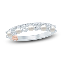Pnina Tornai Freshwater Cultured Pearl & Diamond Wedding Band 1/3 ct tw 14K White Gold