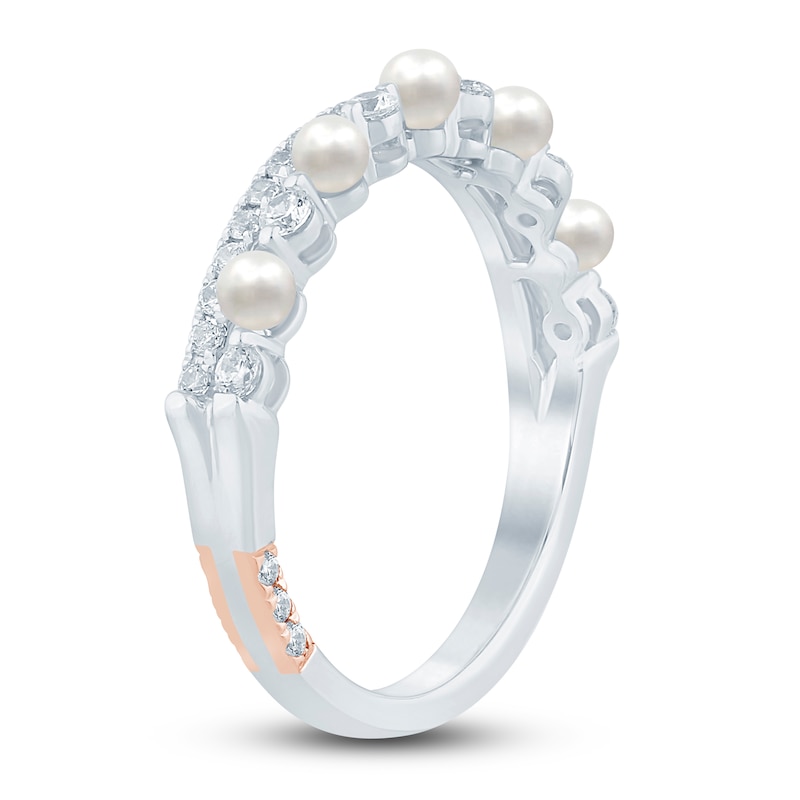 Pnina Tornai Freshwater Cultured Pearl & Diamond Wedding Band 1/3 ct tw 14K White Gold