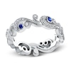 Thumbnail Image 1 of Kirk Kara Natural Blue Sapphire & Diamond Lace Wedding Band 1/8 ct tw Platinum