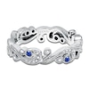 Thumbnail Image 1 of Kirk Kara Natural Blue Sapphire & Diamond Lace Wedding Band 1/8 ct tw Platinum
