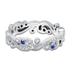 Thumbnail Image 2 of Kirk Kara Natural Blue Sapphire & Diamond Lace Wedding Band 1/8 ct tw Platinum