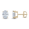 Thumbnail Image 1 of Oval-Cut Lab-Grown Diamond Solitaire Stud Earrings 1/2 ct tw 14K Yellow Gold (F/SI2)