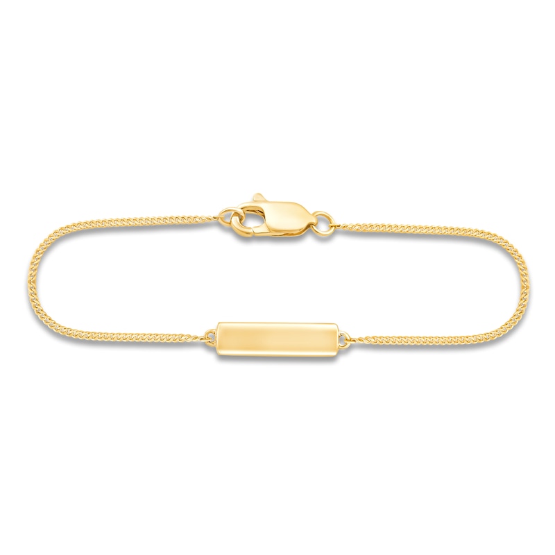 Children's I.D. Tag Curb Bracelet 18K Yellow Gold 4"