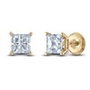 Thumbnail Image 2 of Certified Princess-Cut Diamond Solitaire Stud Earrings 1-1/5 ct tw 14K Yellow Gold (I/I1)