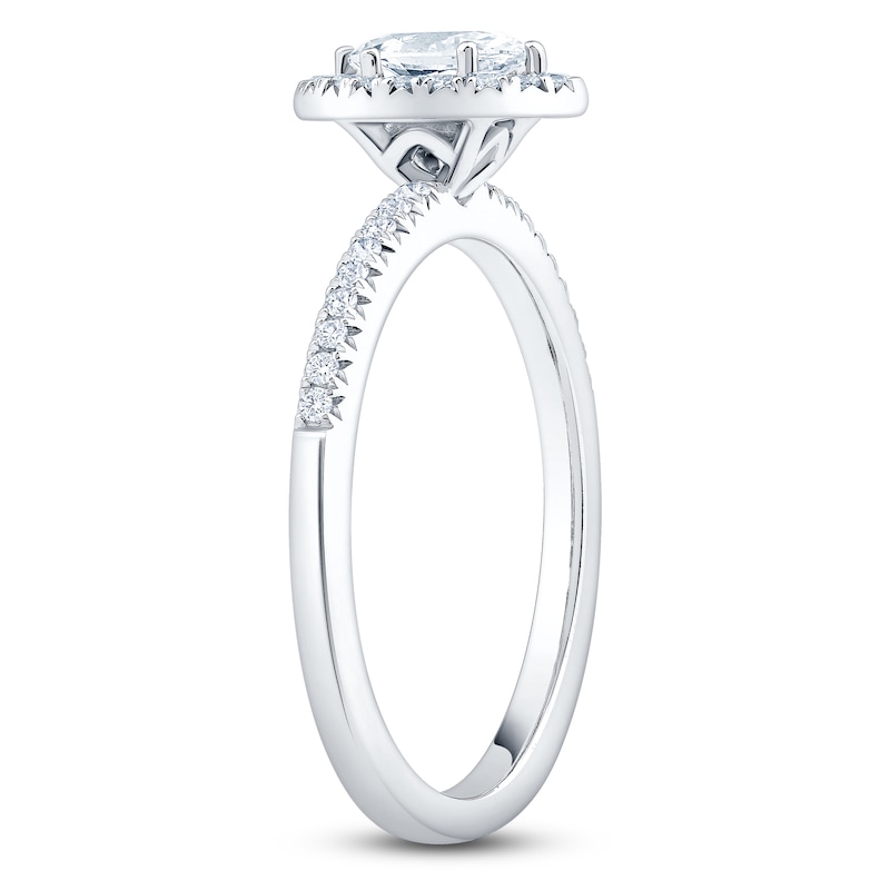 Brilliant Moments Marquise-Cut Halo Engagement Ring 1/2 ct tw 14K White Gold