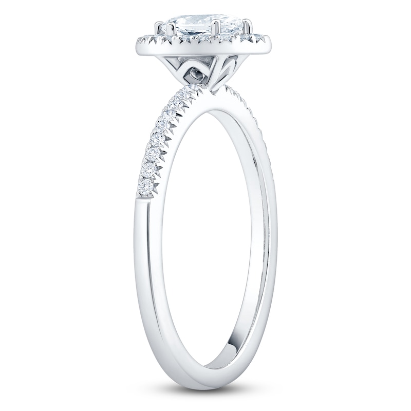 Main Image 2 of Brilliant Moments Marquise-Cut Halo Engagement Ring 1/2 ct tw 14K White Gold