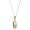 Thumbnail Image 2 of Pear-Shaped Natural Tanzanite & Diamond Bezel Necklace 1/15 ct tw 10K Yellow Gold 18"