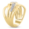 Thumbnail Image 1 of Pear-Shaped Diamond Multi-Row Crossover Anniversary Ring 3/4 ct tw 14K Yellow Gold