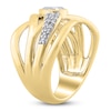 Thumbnail Image 2 of Pear-Shaped Diamond Multi-Row Crossover Anniversary Ring 3/4 ct tw 14K Yellow Gold