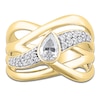 Thumbnail Image 3 of Pear-Shaped Diamond Multi-Row Crossover Anniversary Ring 3/4 ct tw 14K Yellow Gold