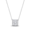 Thumbnail Image 0 of Princess-Cut Lab-Created Diamond Bezel-Set Solitaire Necklace 1 ct tw 18K White Gold 18" (F/VS2)