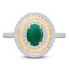 Thumbnail Image 3 of Kallati Oval-Cut Natural Emerald & Diamond Ring 1/3 ct tw 14K Yellow Gold